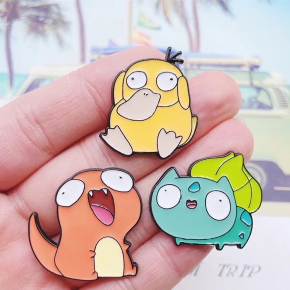 XL Psyduck Enamel Pin Pokemon Cartoon TV Fan Gift Funny Psychic Duck Badge - Picture 5 of 7